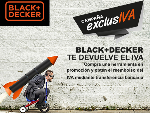 BLACK+DECKER vuelve a lanzar su Promoción ExclusIVA. Este año, la selección de productos es todavía más extensa para que puedas elegir las herramientas que necesites con precios muy interesantes.