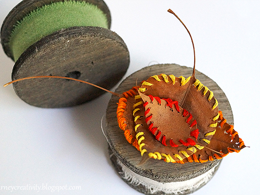 Decora tu casa con estas preciosas hojas de otoño bordadas. Realiza con tus hijos este diy tan bonito y llena tu casa de color.
