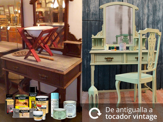 Recicla un viejo tocador vintage y consigue una pieza decorativa y funcional preciosa con este paso a paso y los mejores productos de Xylazel.